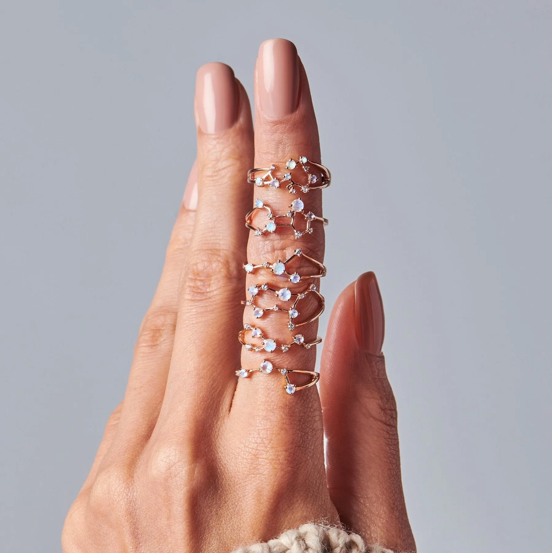 Moonstone Ring - Sagittarius Zodiac Constellation