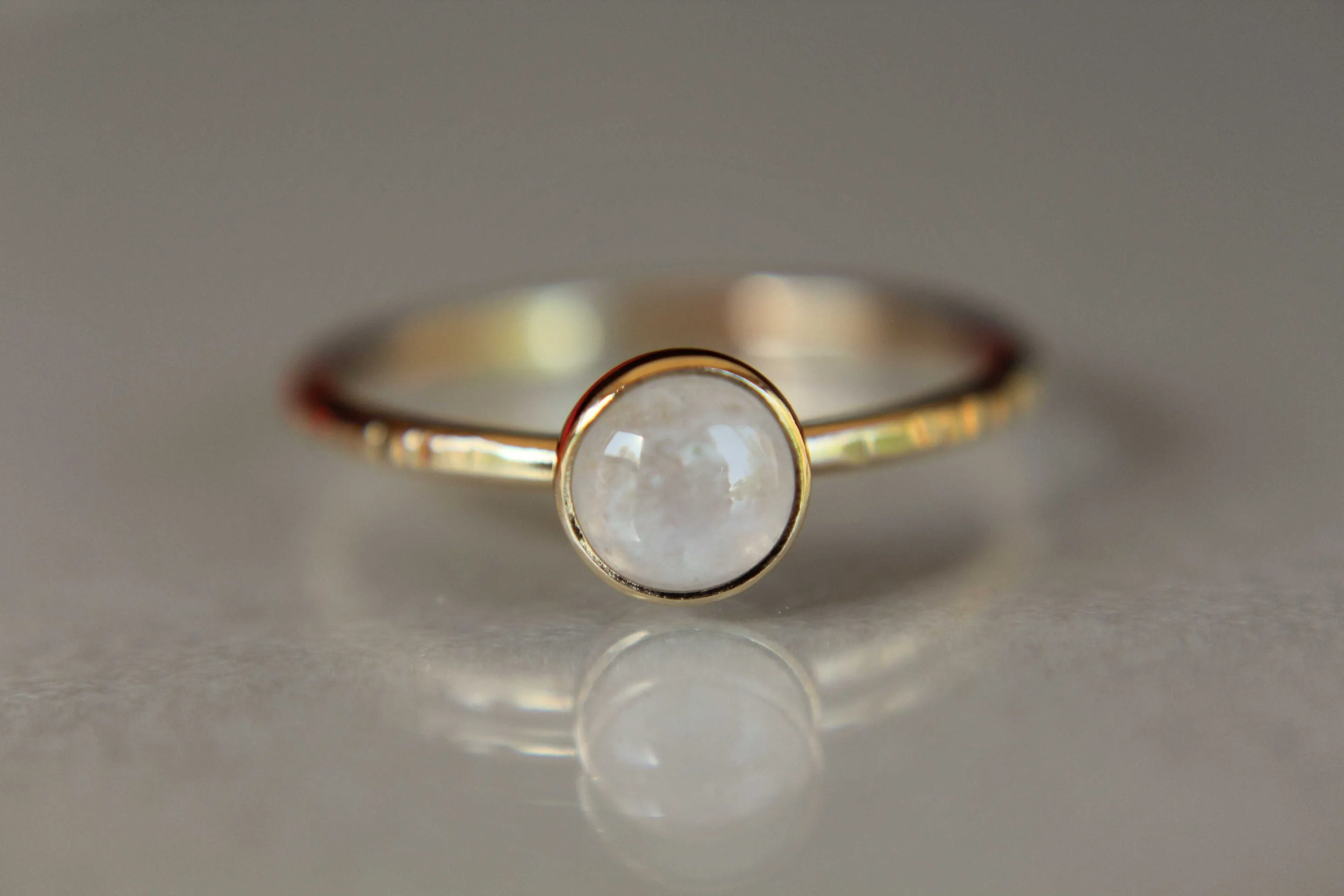 Moonstone Stacking Ring, Moonstone Ring, Engagement Ring, June Birthstone, Rainbow Moonstone, Gemstone Stacking Ring, Gold, Moonstone, Gift