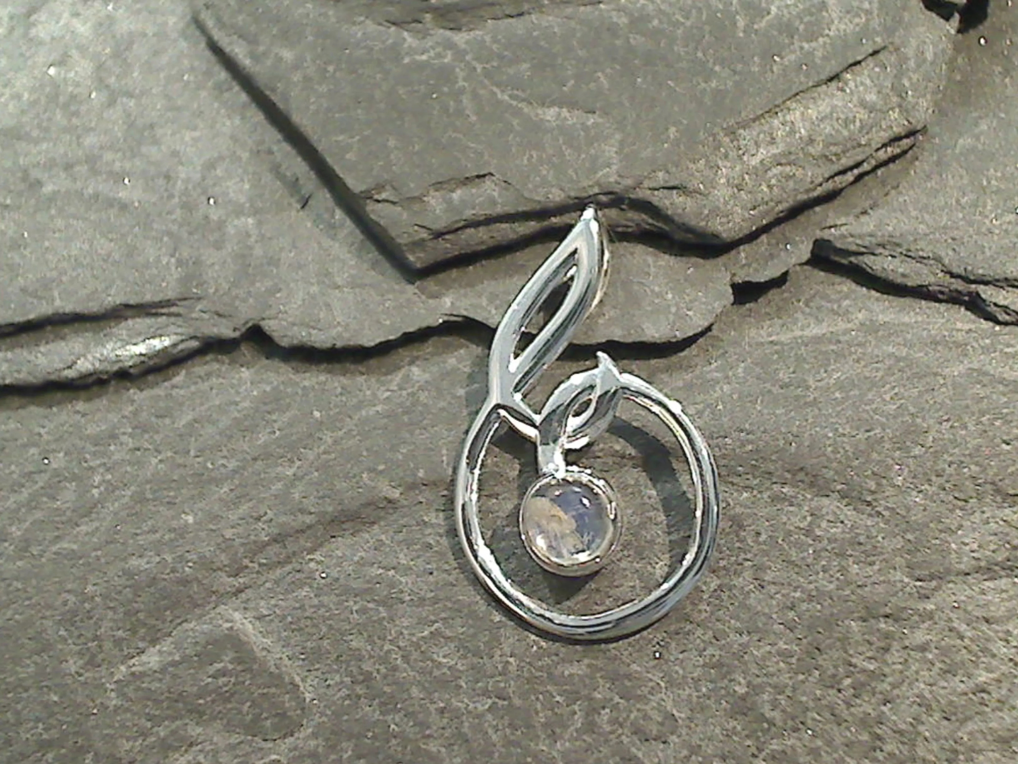 Moonstone, Sterling Silver Small Pendant