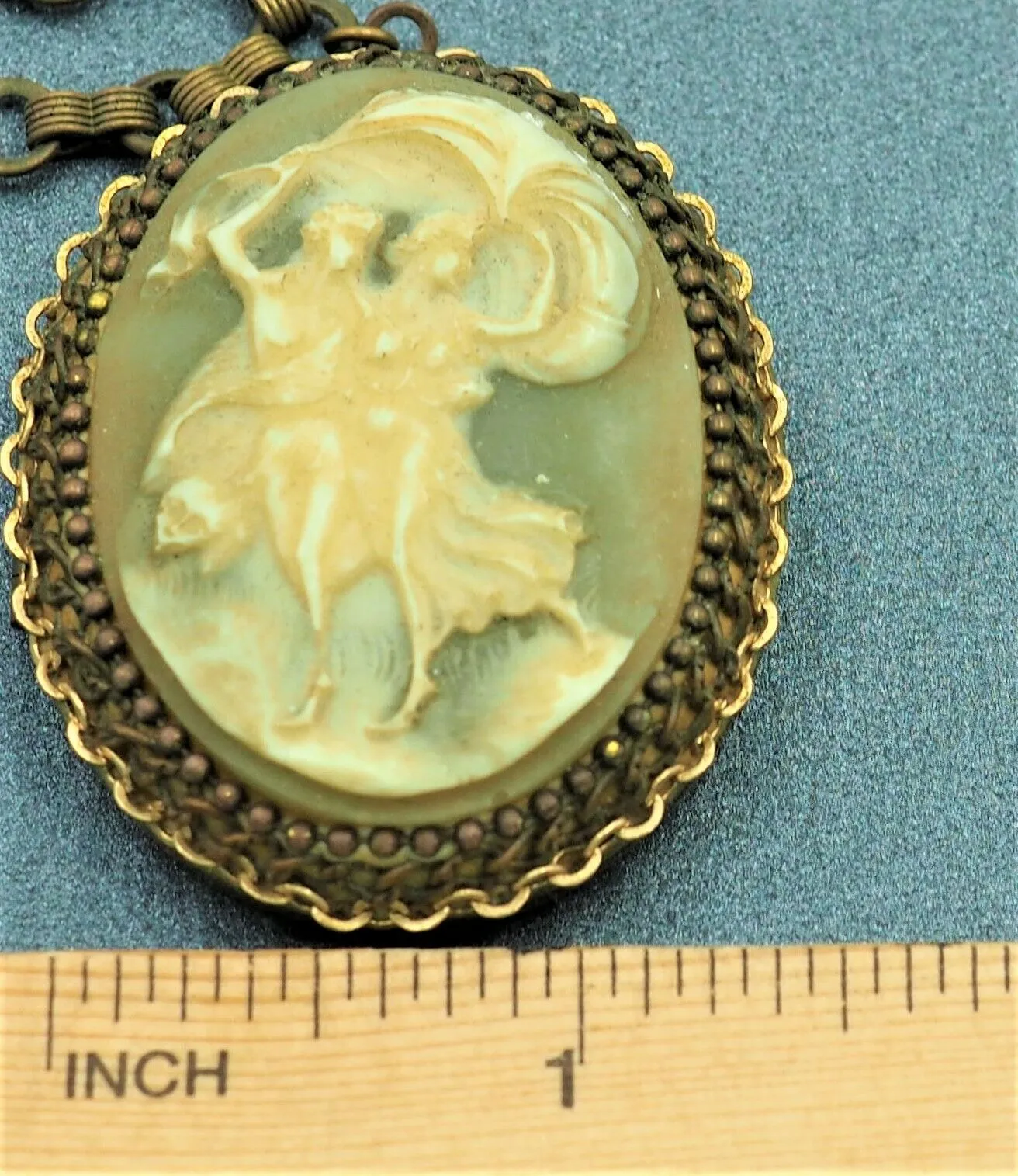 Moulded Resin Cameo Locket Necklace