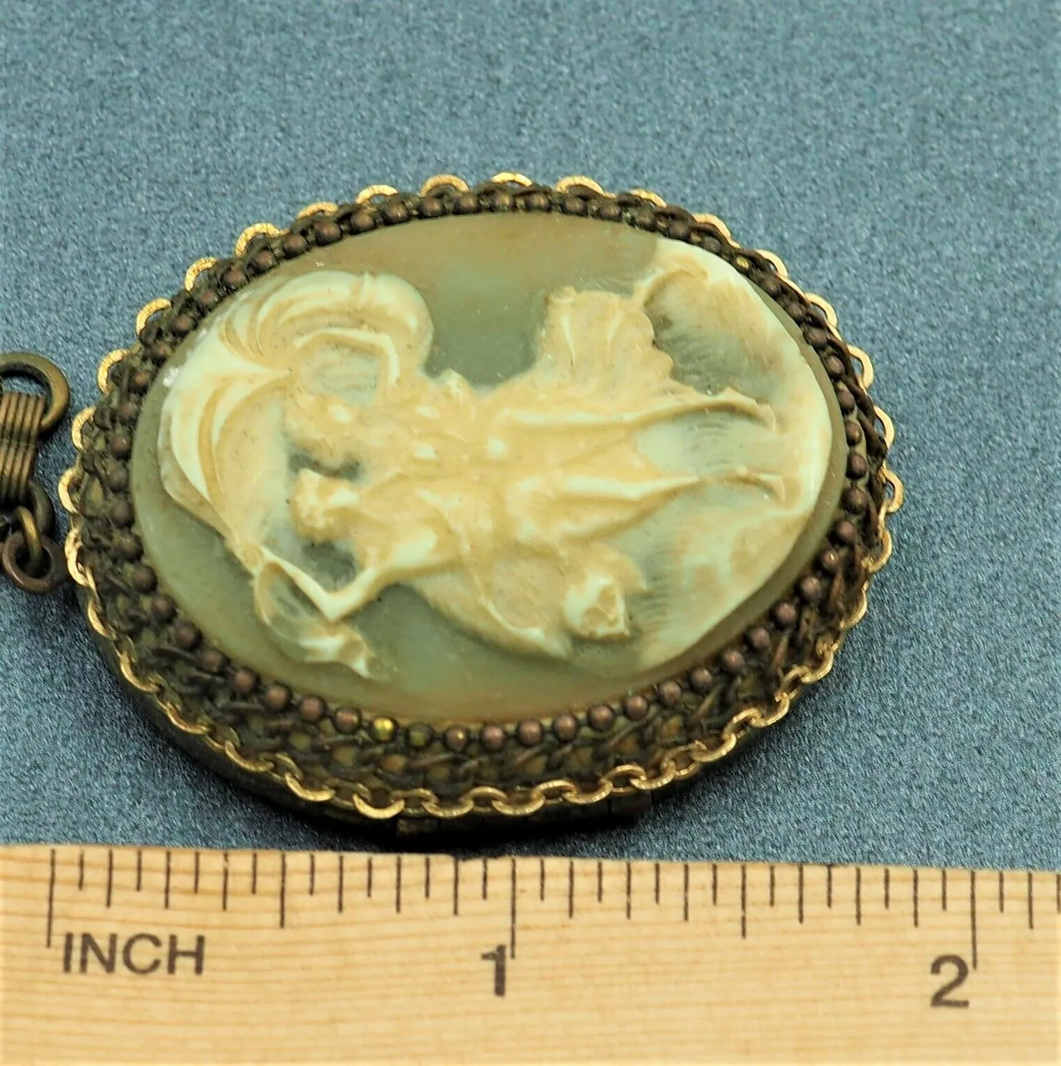 Moulded Resin Cameo Locket Necklace