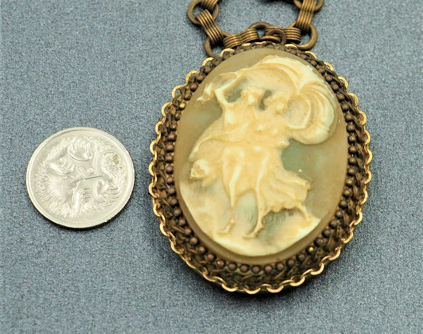 Moulded Resin Cameo Locket Necklace