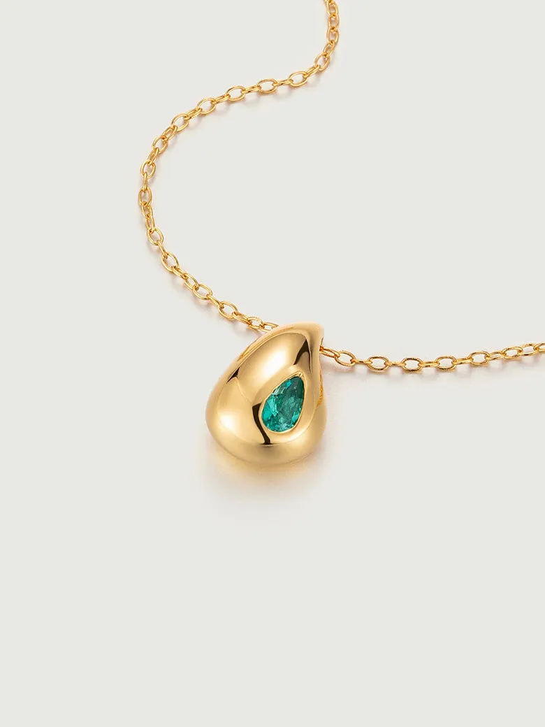 OBY Pear Cut Emerald Drop Necklace