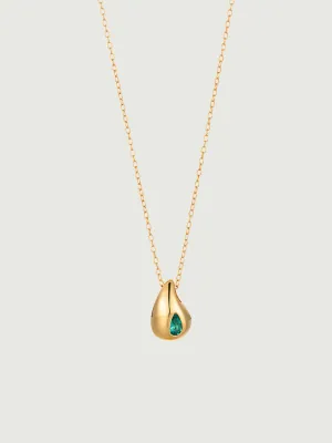 OBY Pear Cut Emerald Drop Necklace