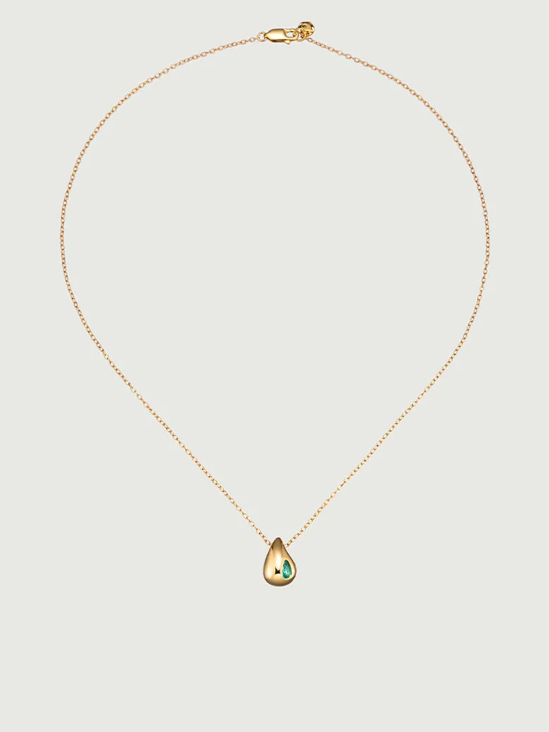 OBY Pear Cut Emerald Drop Necklace