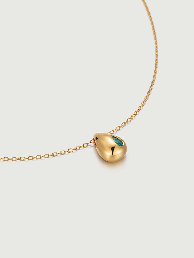 OBY Pear Cut Emerald Drop Necklace