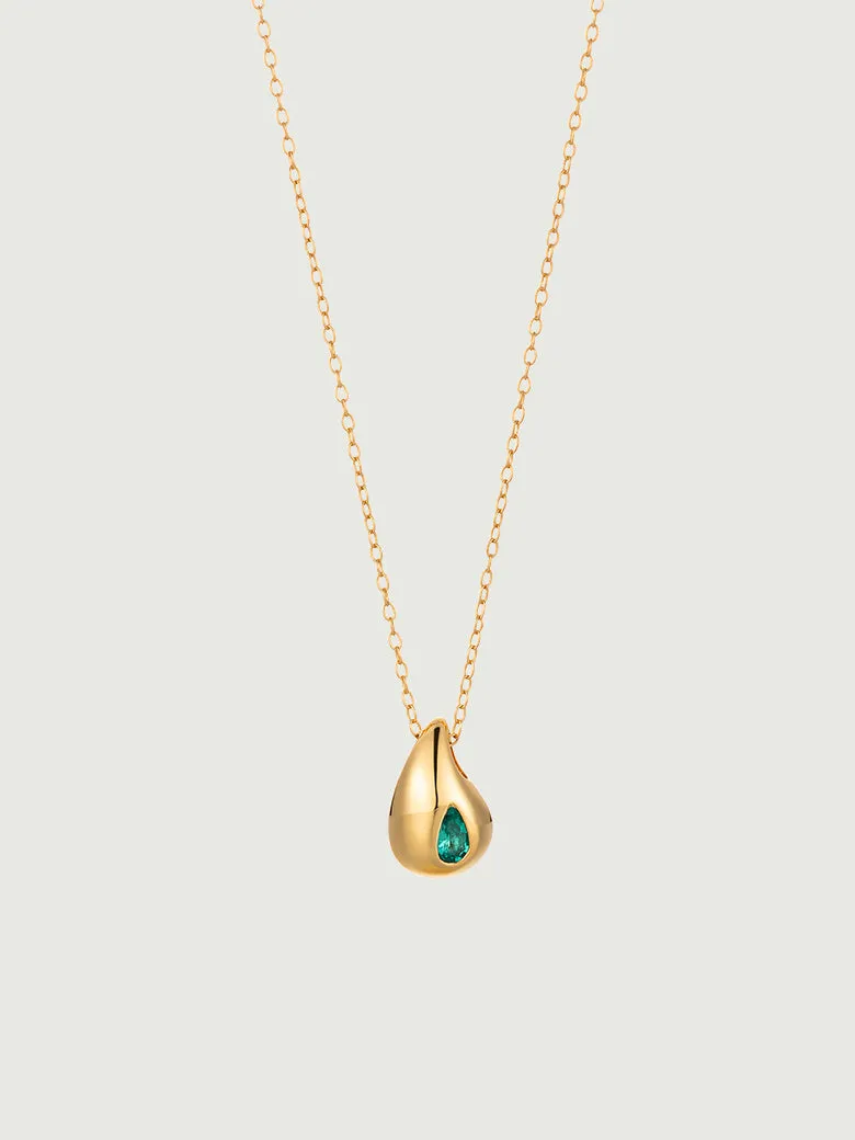 OBY Pear Cut Emerald Drop Necklace