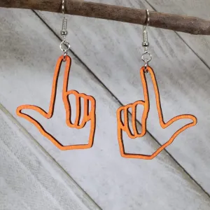Oklahoma Guns Firing Wooden Dangle Earrings by Cate's Concepts, LLC