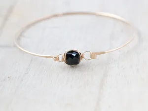 Onyx Bezel Wrapped Bracelet - Black