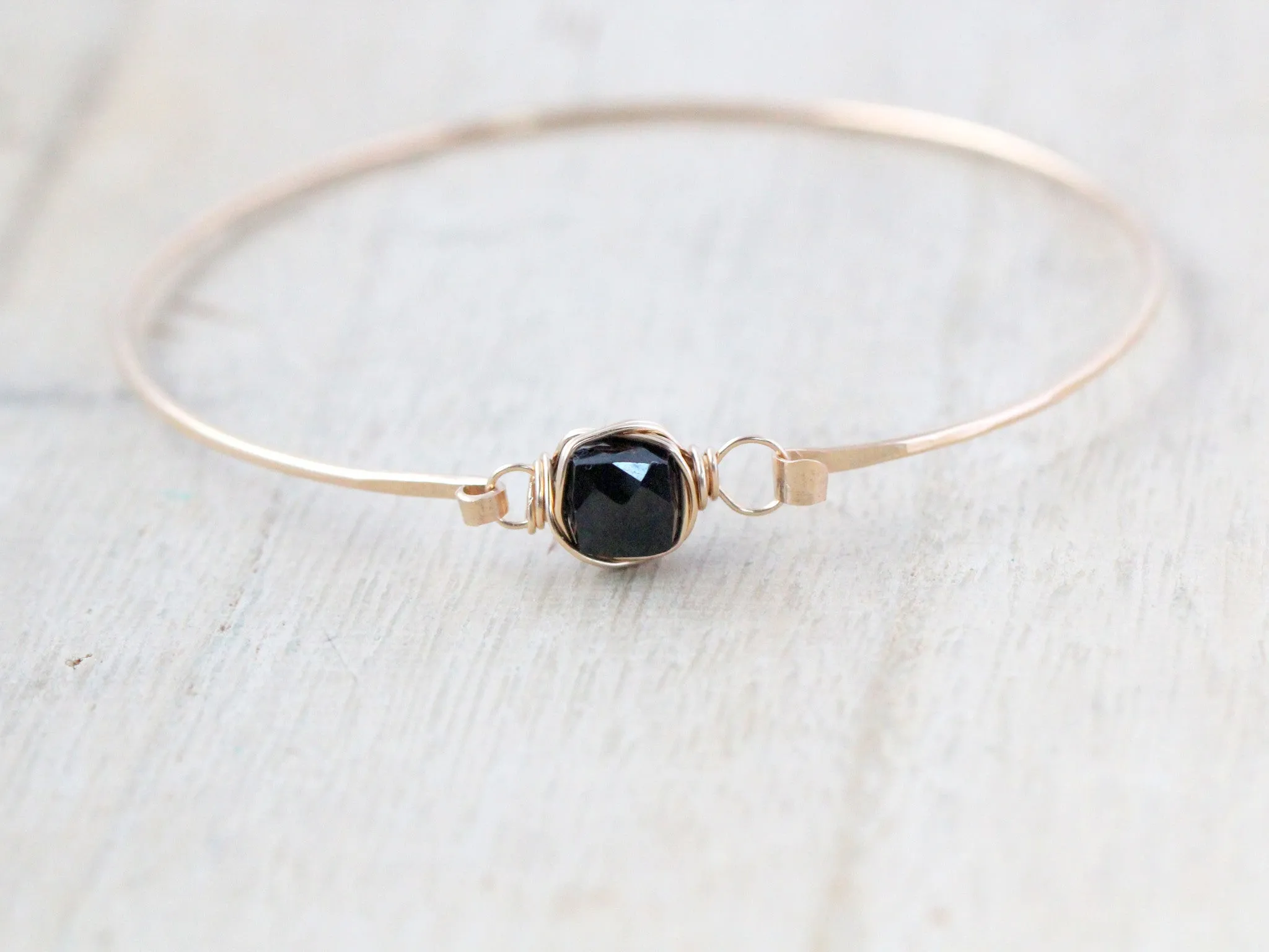 Onyx Bezel Wrapped Bracelet - Black