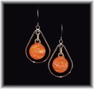 Orange Hoop Dot Earring