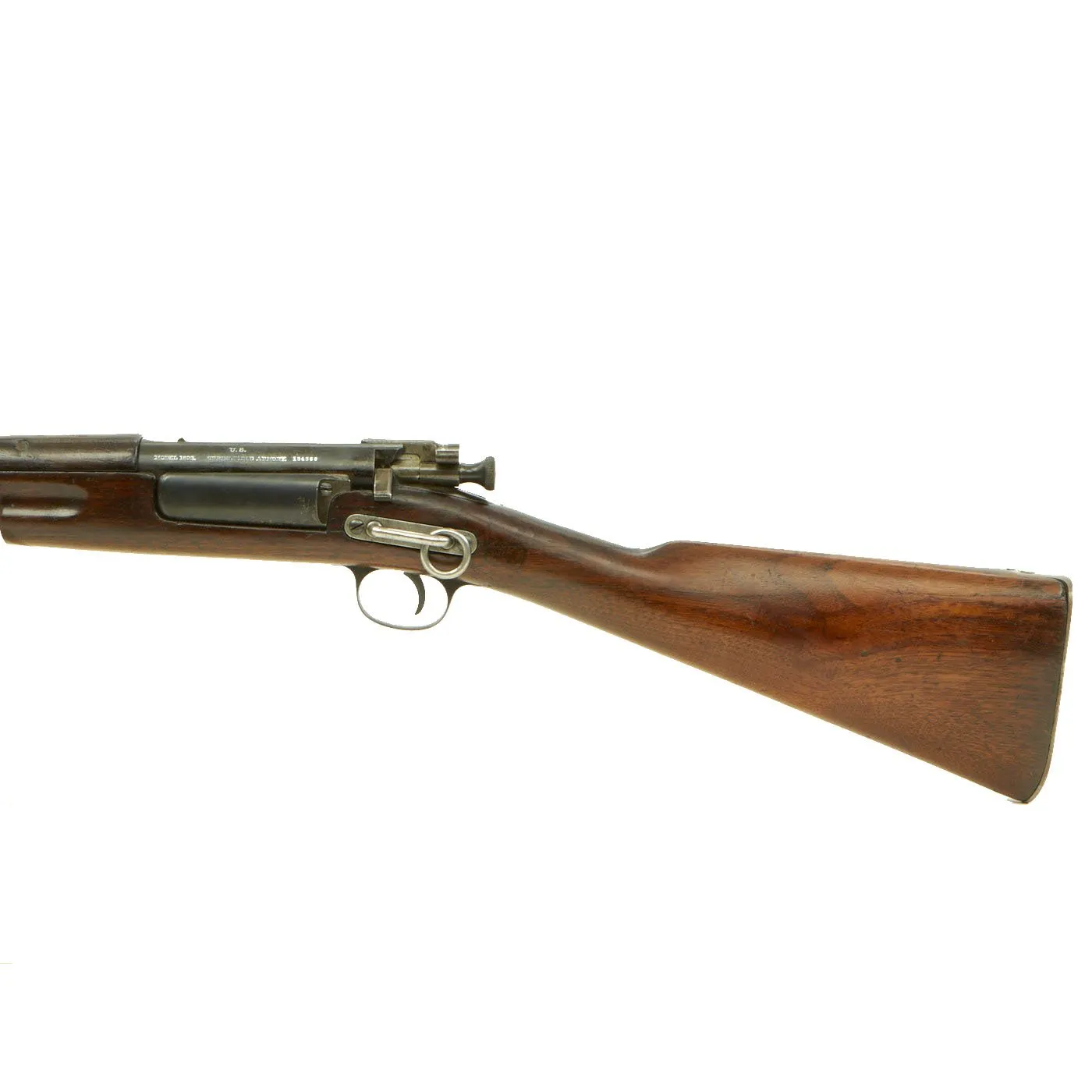 Original Antique U.S. Springfield M1898 Krag–Jørgensen Saddle-Ring Carbine serial 134360 with Sight Guard - Made in 1898