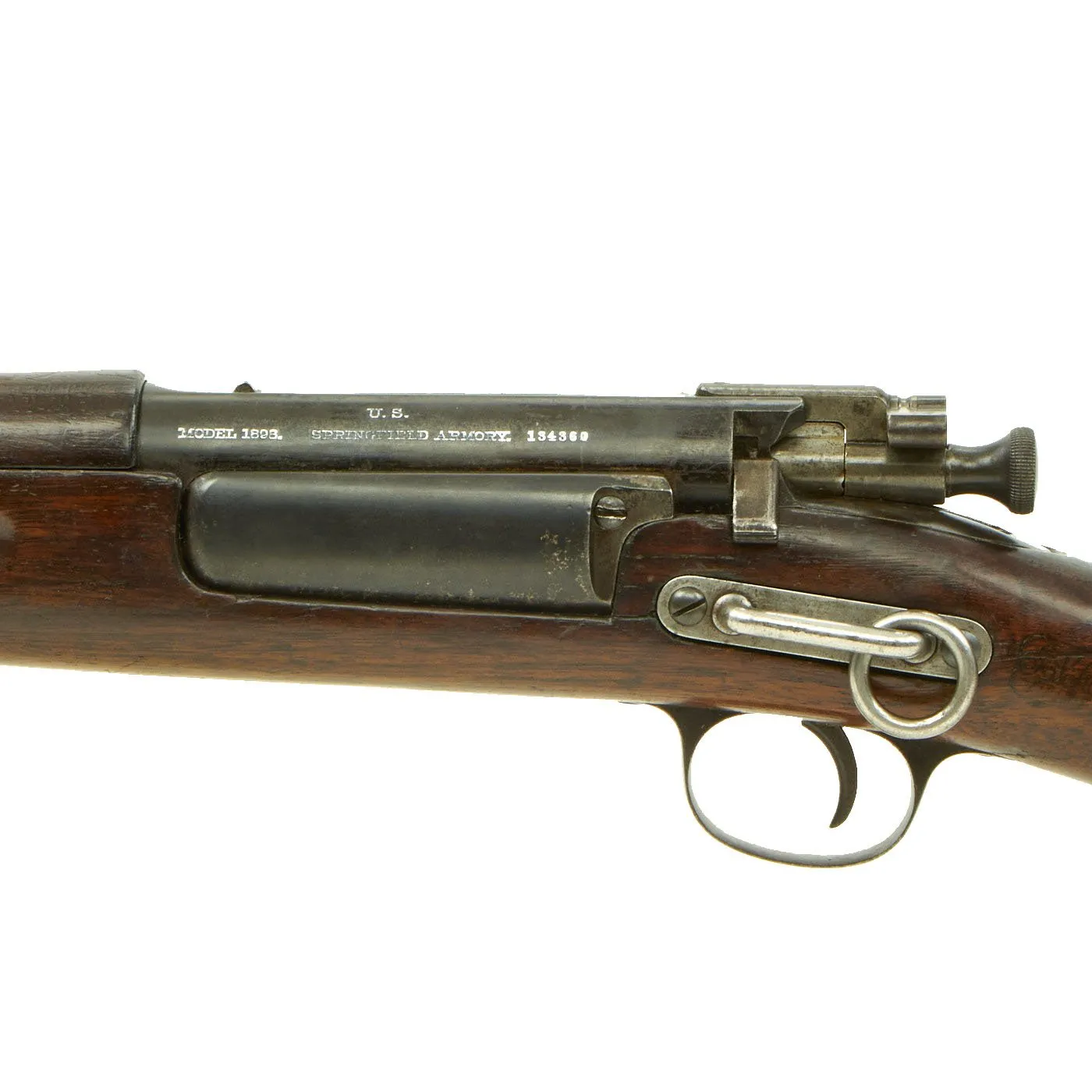 Original Antique U.S. Springfield M1898 Krag–Jørgensen Saddle-Ring Carbine serial 134360 with Sight Guard - Made in 1898