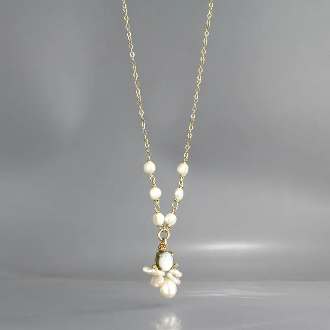 Pearl Beaded Bee Necklace