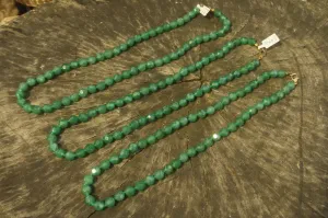 Polished Emerald Aventurine Faceted Bead Necklace - Sold Per Item - From Zimbabwe