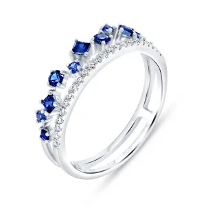 Precious Collection Round Blue Sapphire Fashion Ring
