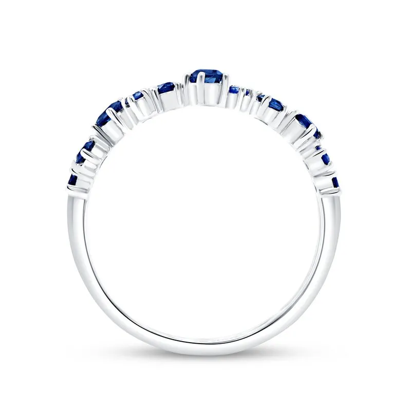 Precious Collection Round Blue Sapphire Fashion Ring