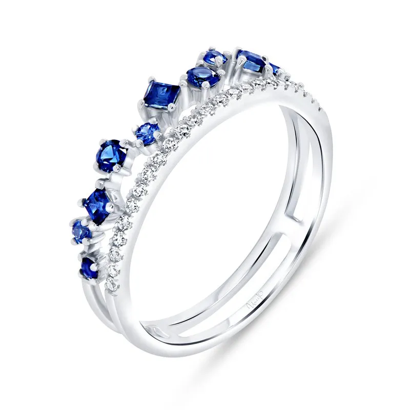 Precious Collection Round Blue Sapphire Fashion Ring