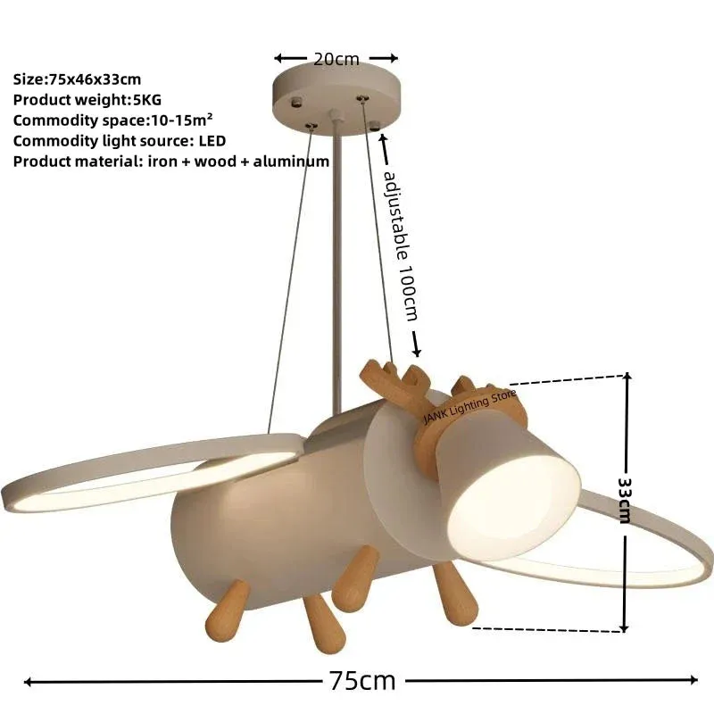 "Mansion Little Deer Cartoon Pendant Lights Set - LED Children's Room Chandelier"