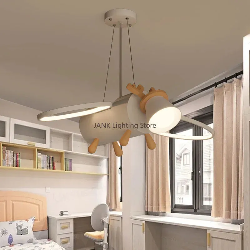 "Mansion Little Deer Cartoon Pendant Lights Set - LED Children's Room Chandelier"