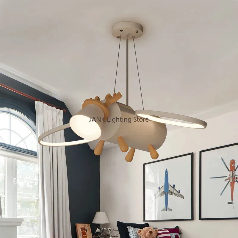 "Mansion Little Deer Cartoon Pendant Lights Set - LED Children's Room Chandelier"