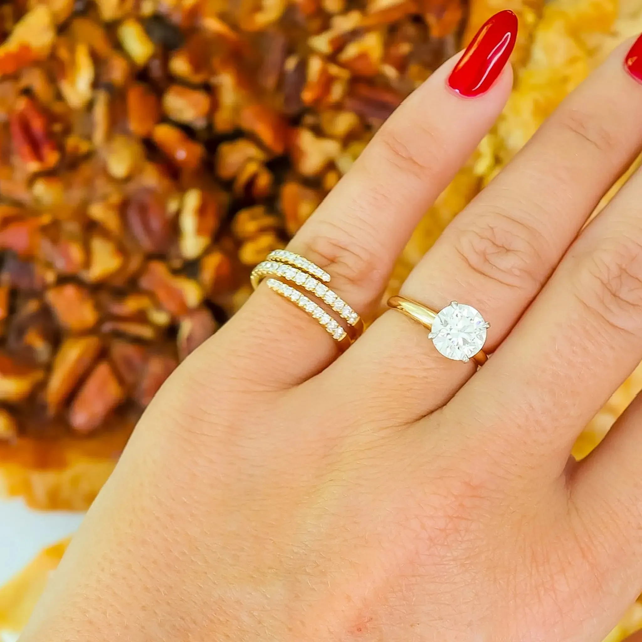 Radiant Tri-Row Diamond Coil Ring