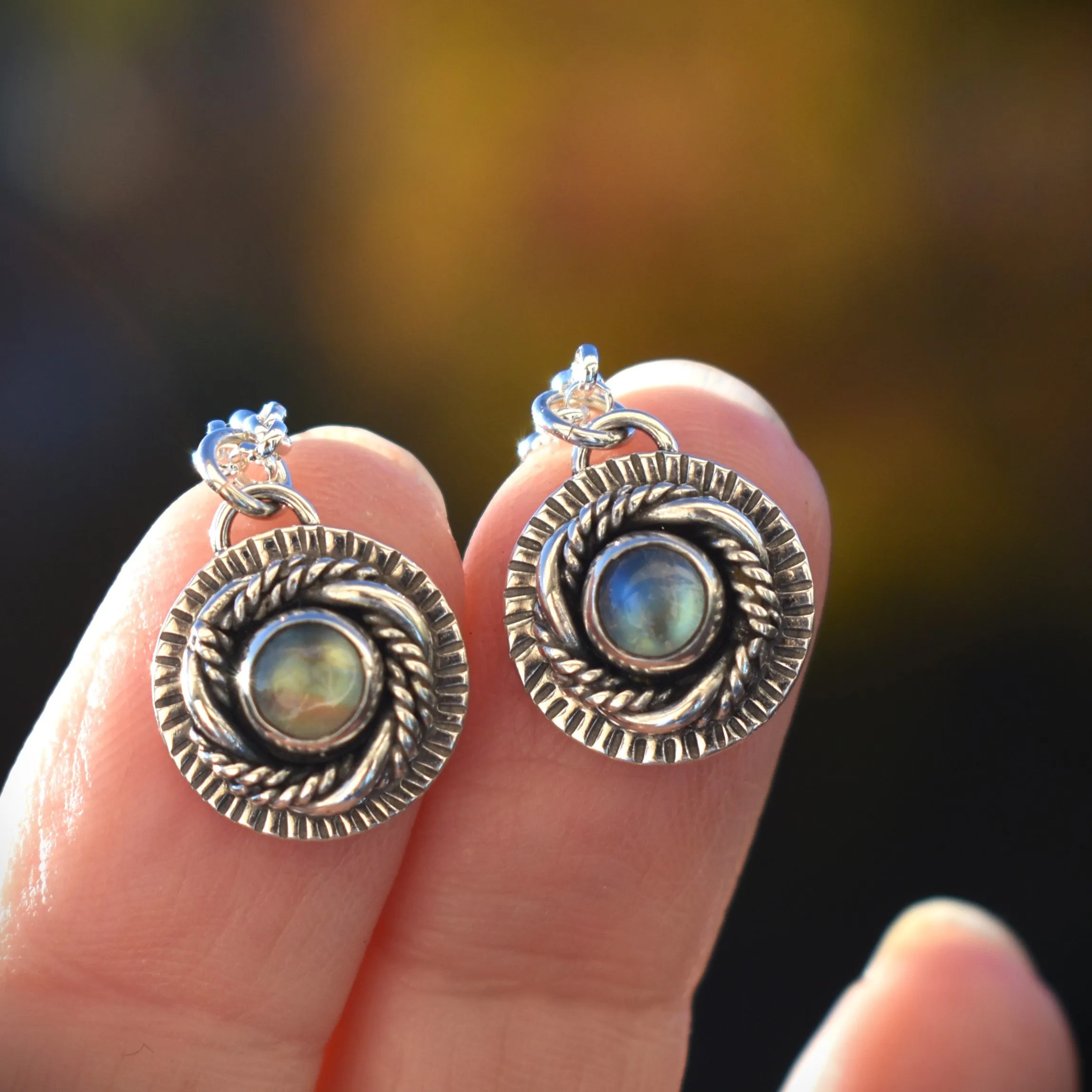 Rainbow Moonstone Medallion Necklaces