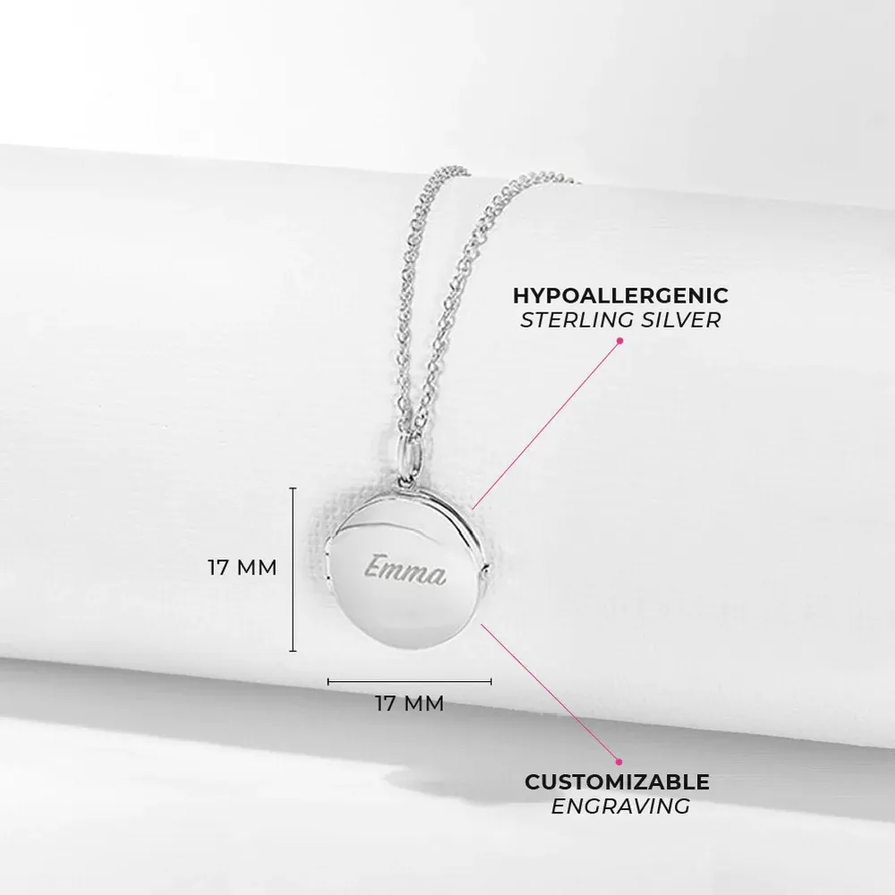Round Photo Locket Necklace