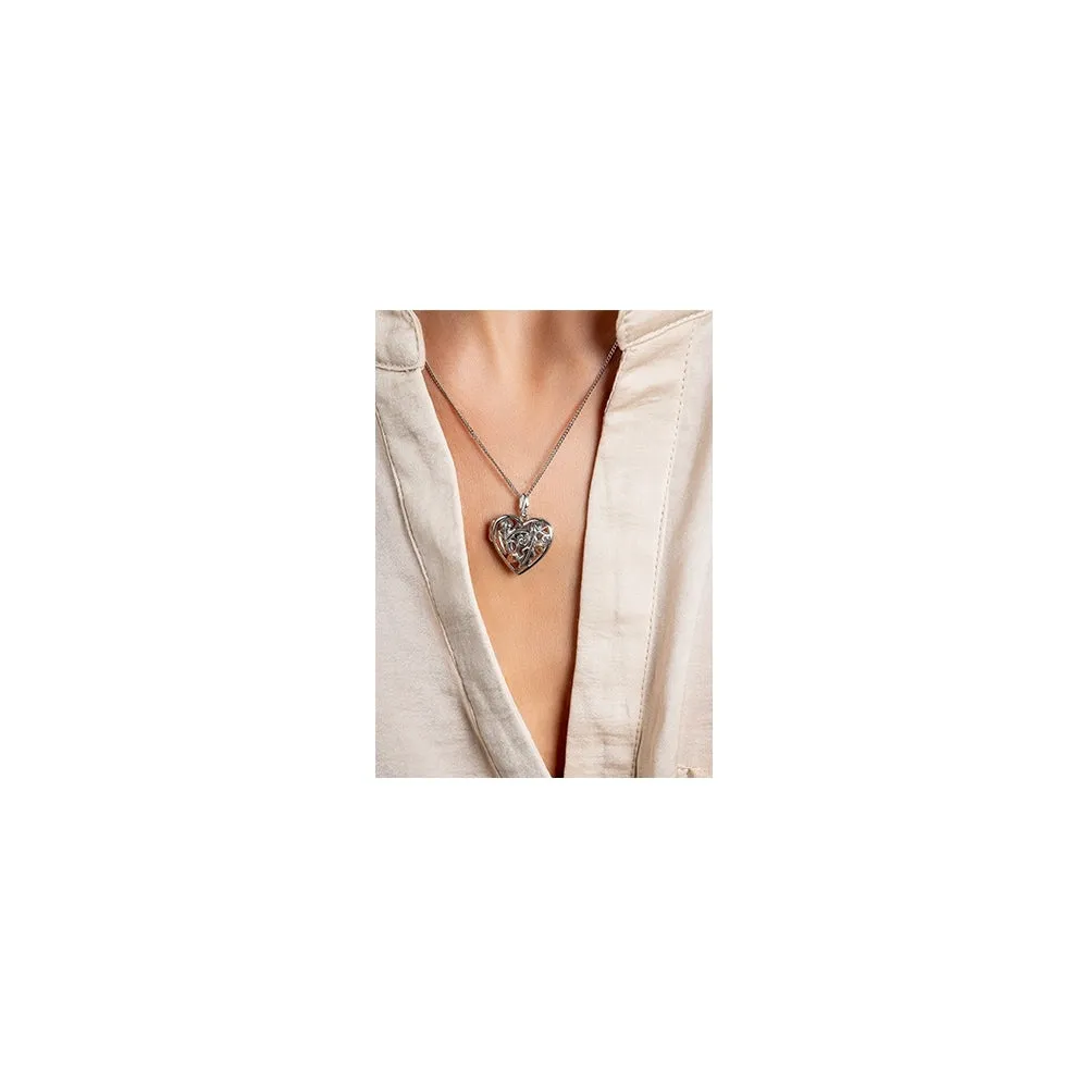 Royal Oak Heart Locket - Silver/Rose - XX3STRP04