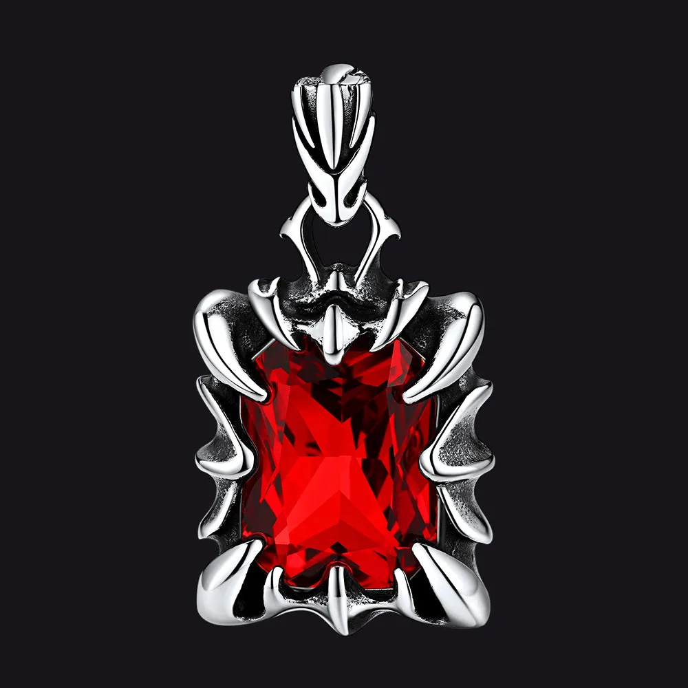 Ruby Dragon Claw Pendant