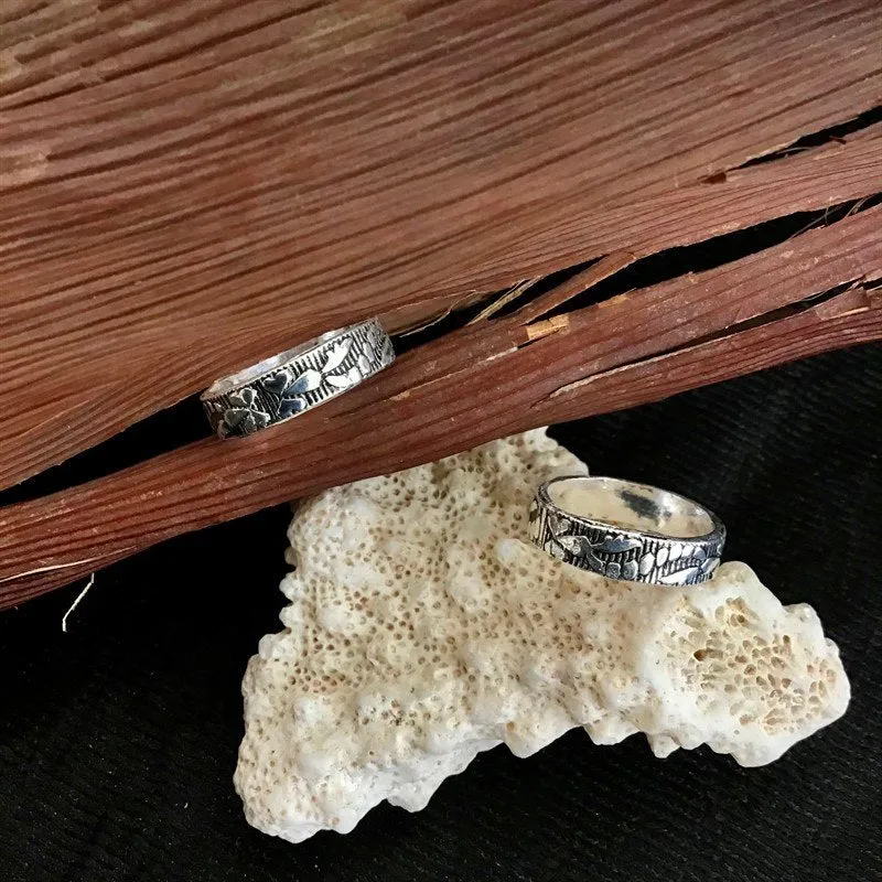 Silver Oxidized Set Of Thumb Ring Toe Ring