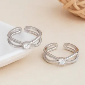 Silver Sculpted Toe Ring
