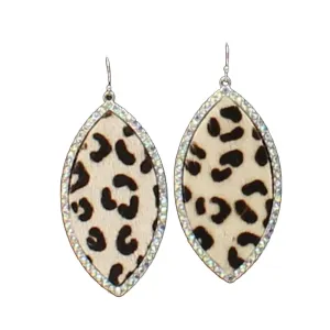 Silver Strike Crystal Cheetah Teardrop Earrings