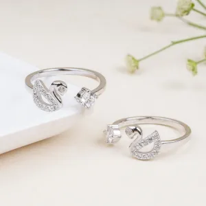 Silver Swan Toe Ring