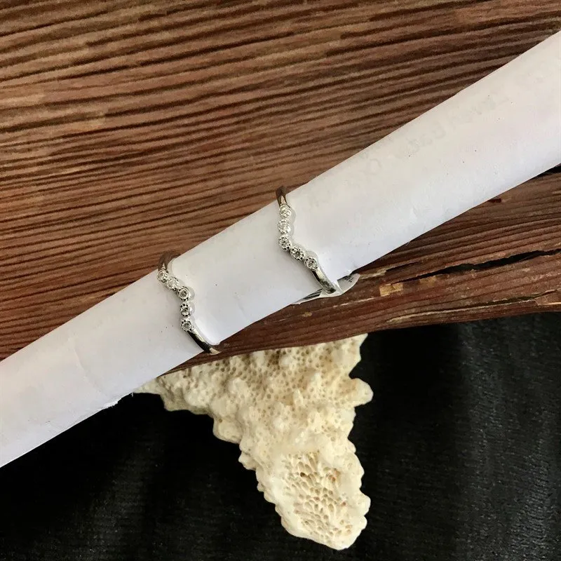 Silver Toe Ring With White Stones