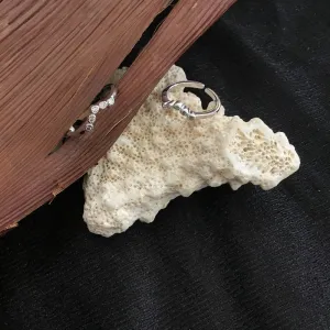 Silver Toe Ring With White Stones