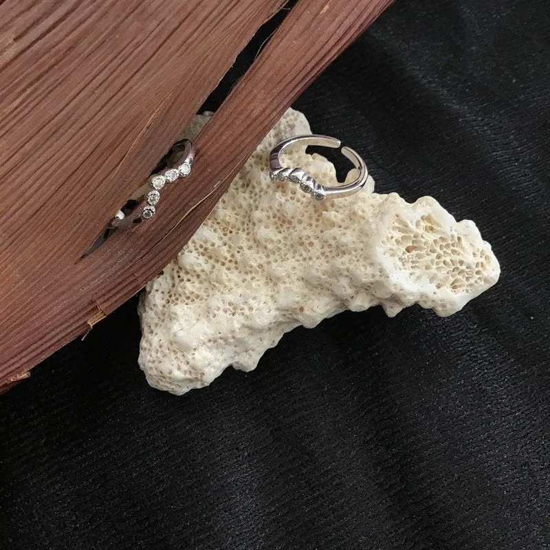 Silver Toe Ring With White Stones