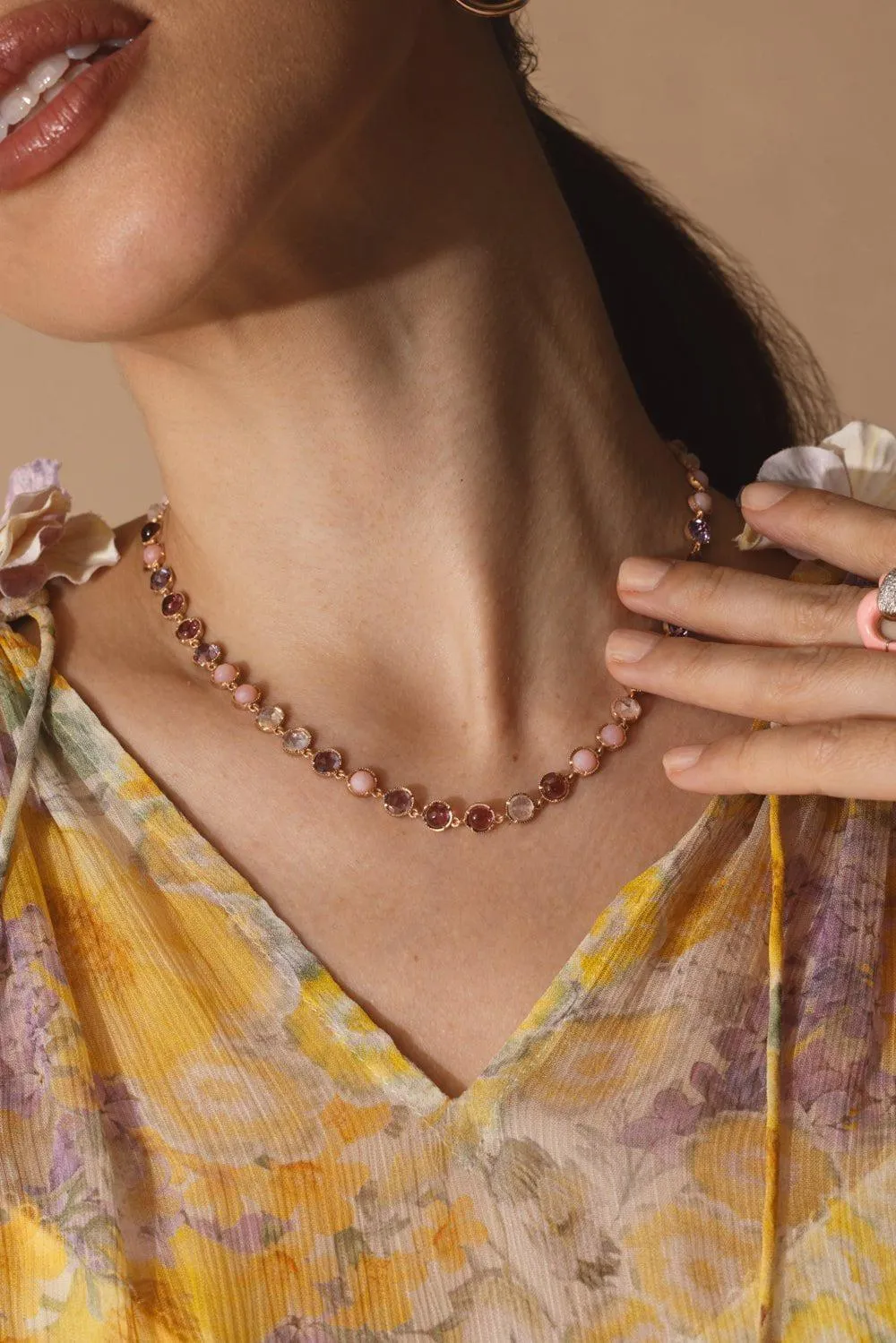 Small Classic Link Tourmaline Opal Necklace