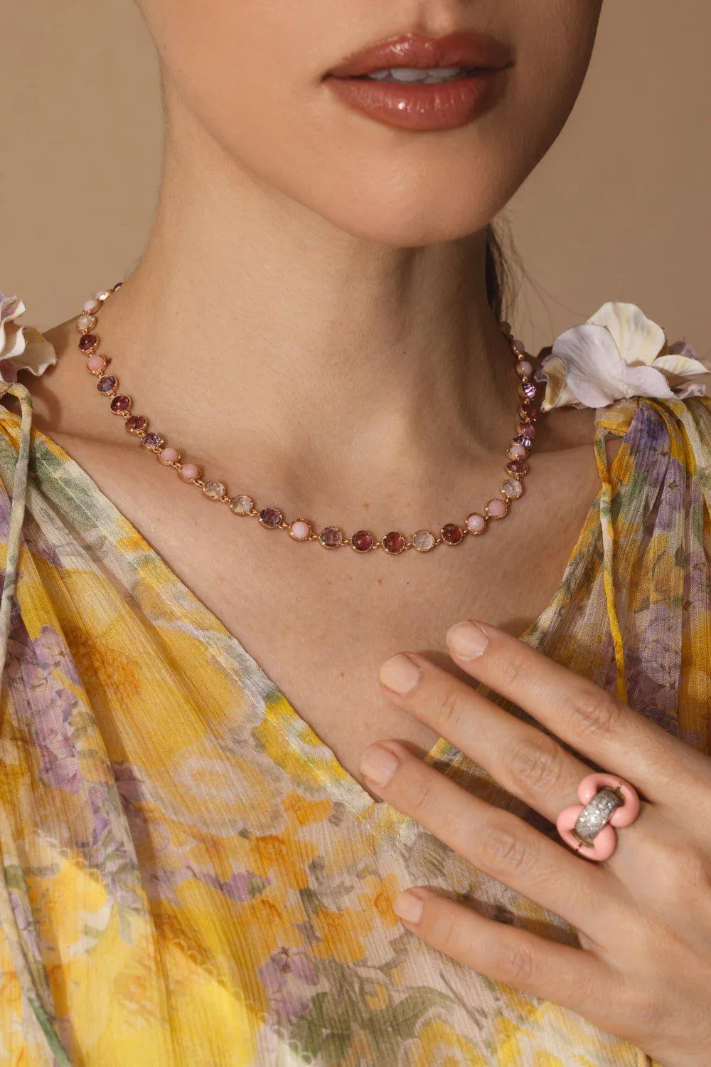 Small Classic Link Tourmaline Opal Necklace