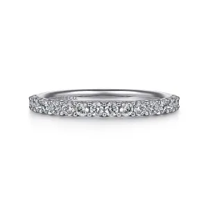 Sorrento - 14K White Gold Shared Prong Set Diamond Wedding Band - 0.5ct