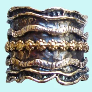 Spinner Rings Israeli Silver Gold stackable ring