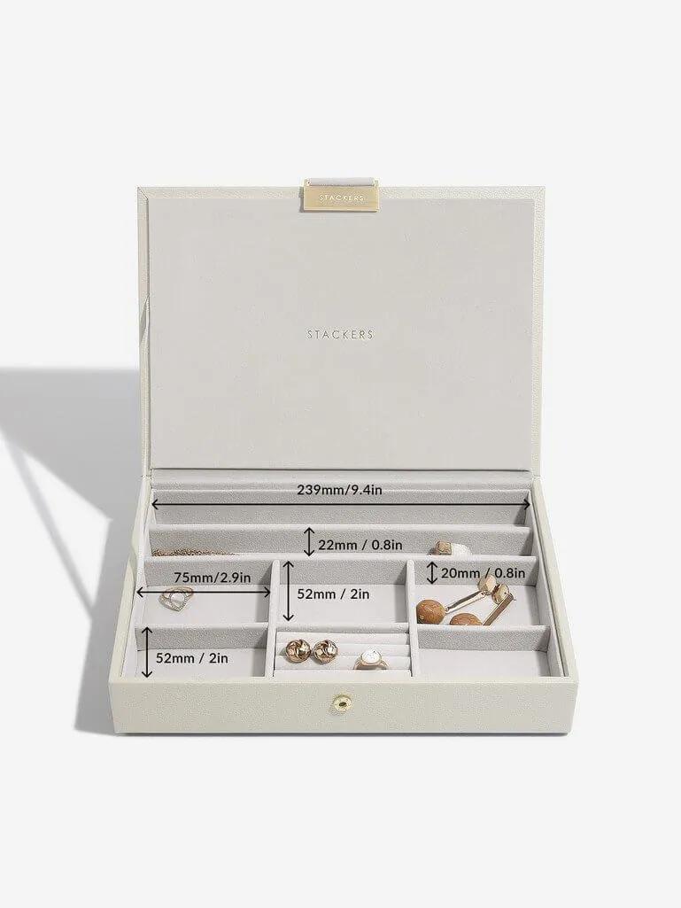 Stackers Classic Lidded Jewellery Box Oatmeal