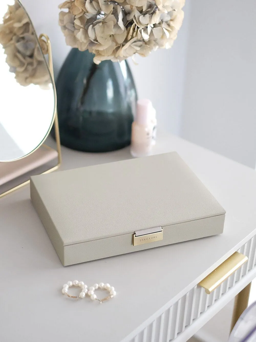Stackers Classic Lidded Jewellery Box Oatmeal