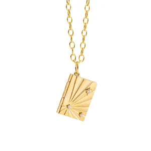 Stargazing Book Locket Pendant