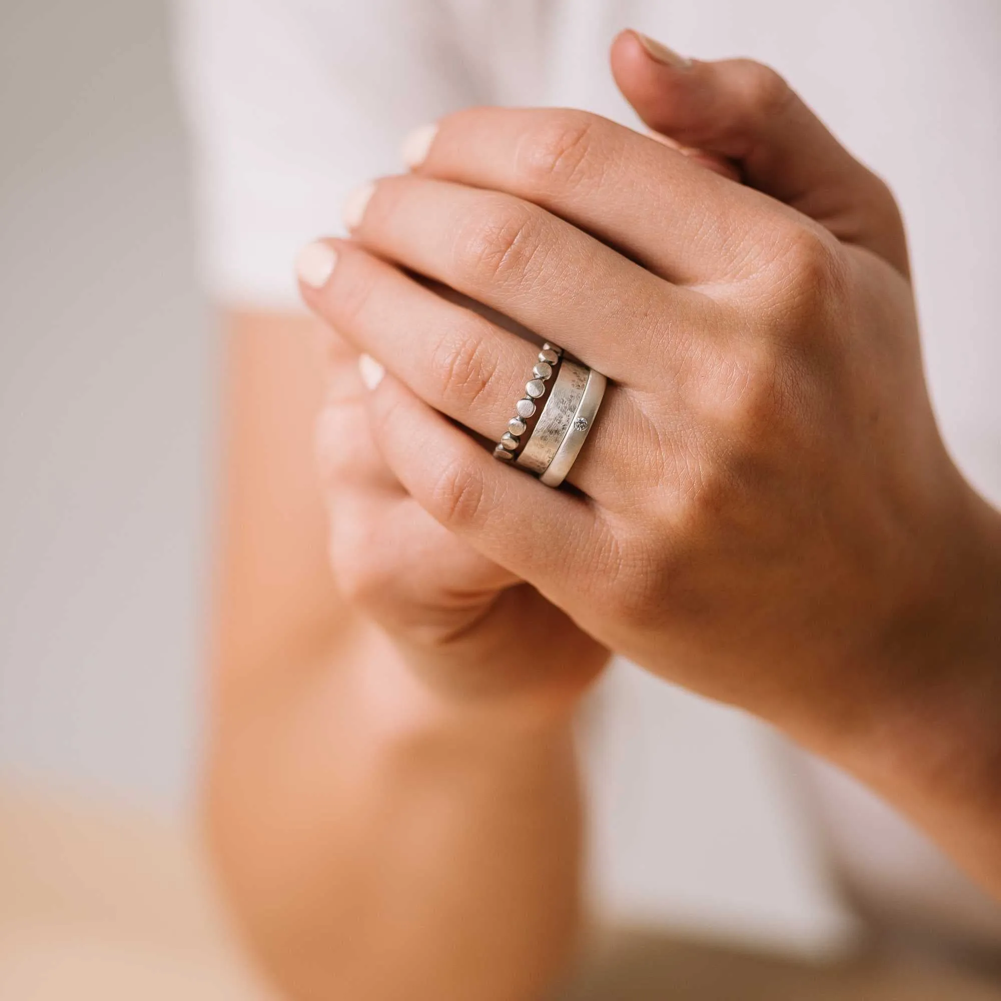 Sterling Silver Band with Topaz