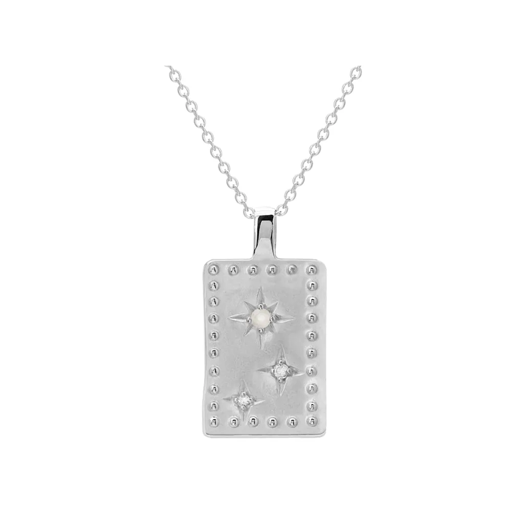 Sterling Silver Rectangle 'Into the Light' Necklace