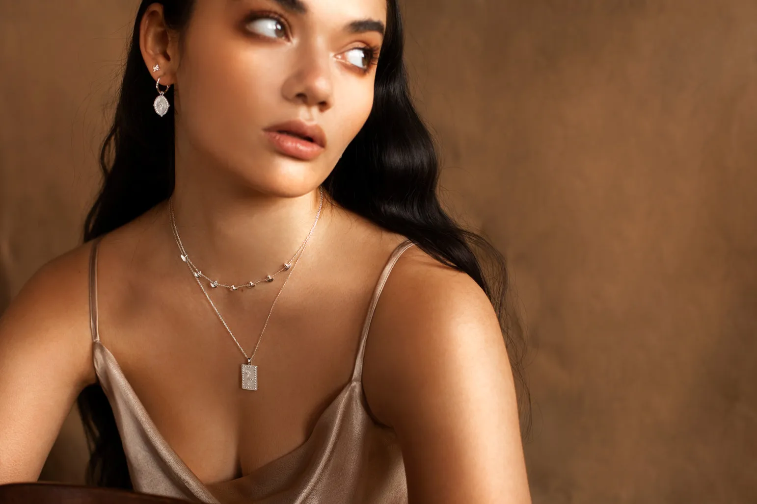 Sterling Silver Rectangle 'Into the Light' Necklace
