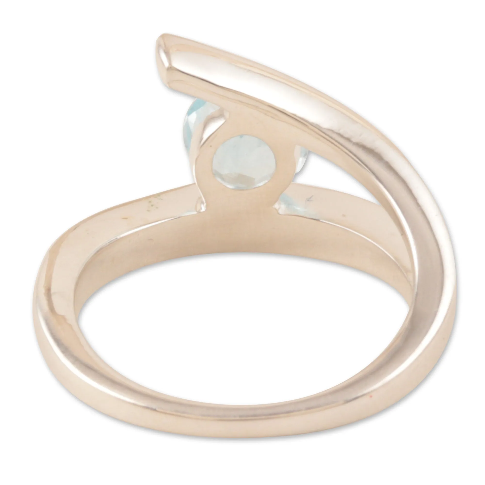 Sterling Silver Solitaire Blue Topaz Ring - Dazzling Love | NOVICA