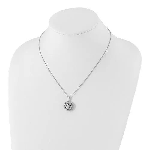 Sterling Silver White Ice Diamond Star Locket Necklace