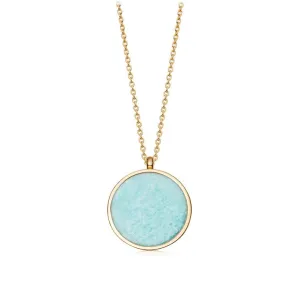Stilla Amazonite Locket Necklace - Gold - 39094YTQN